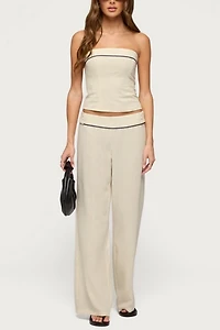 Edikted Dorine Contrast Woven Strapless Top