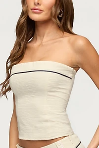 Edikted Dorine Contrast Woven Strapless Top