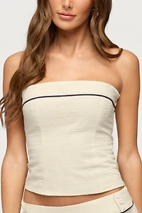 Edikted Dorine Contrast Woven Strapless Top