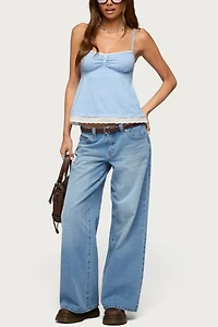Edikted Jorja Lacey Babydoll Henley Top