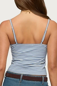 Edikted Emilea V Neck Striped Tank Top