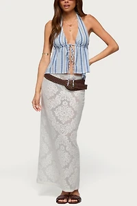 Edikted Galee Tie Front Linen Look Top