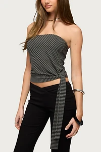 Edikted Margotte Striped Strapless Top