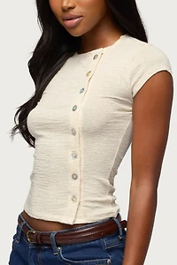 Edikted Swapna Asymmetric Button Up Top