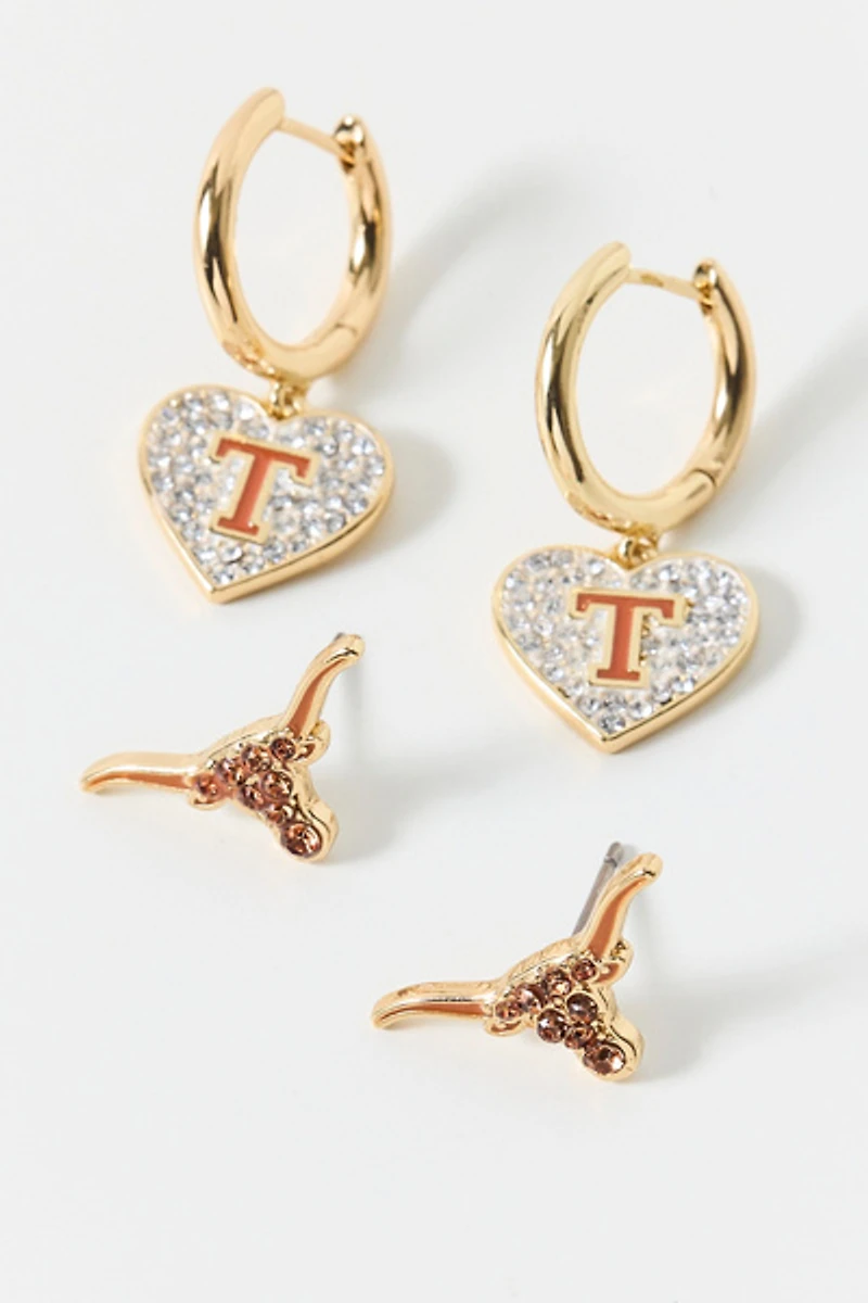 BaubleBar University Of Texas Earrings Set