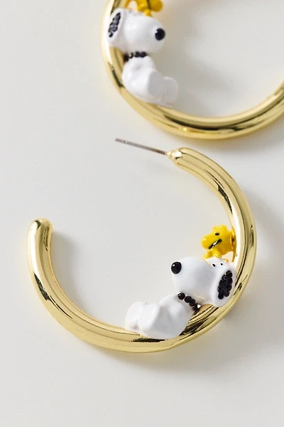 BaubleBar Peanuts Snoopy & Woodstock 3D Hoop Earrings