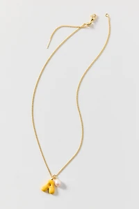 BONBONWHIMS Puffy Enamel Initial Pearl Necklace