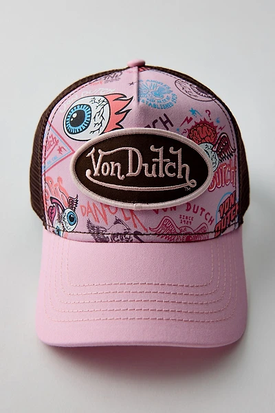 Von Dutch Logo Patch Graphic Trucker Hat