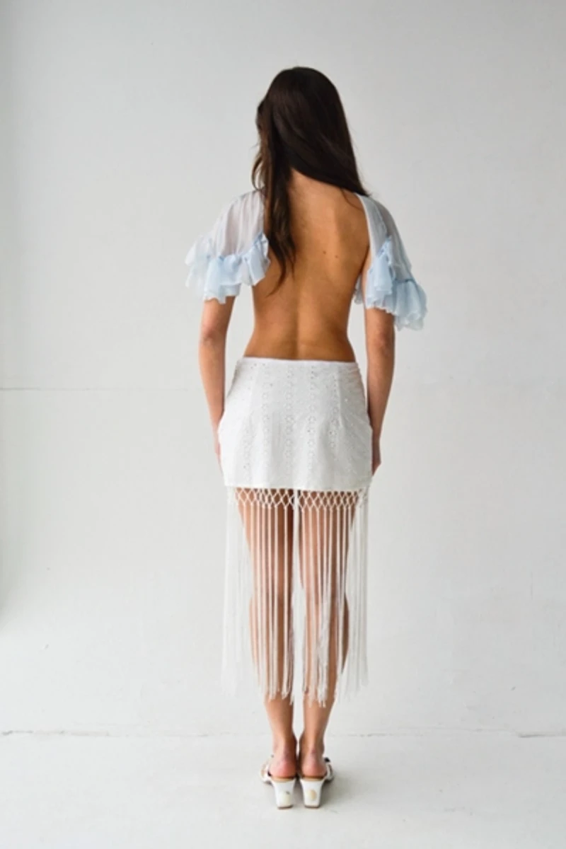 Smucky Whisper Mini Fringe Skirt