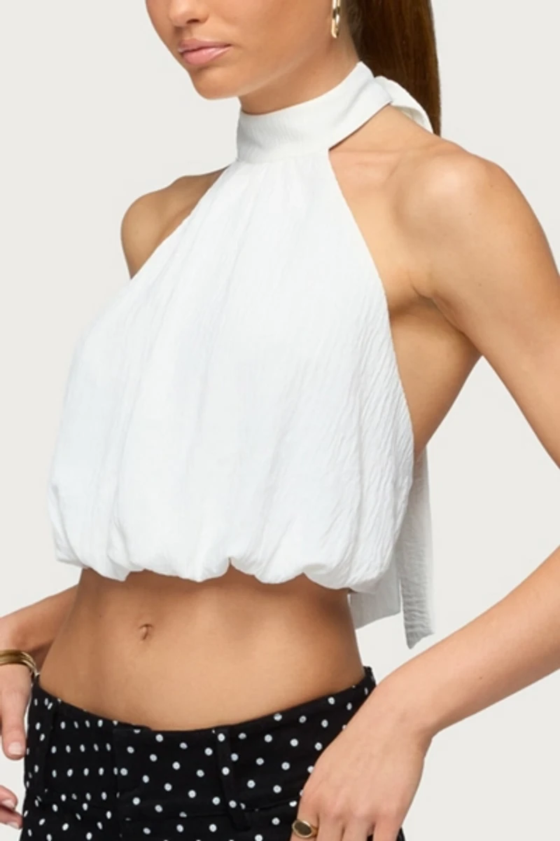 Edikted Senya High Neck Bubble Halter Top