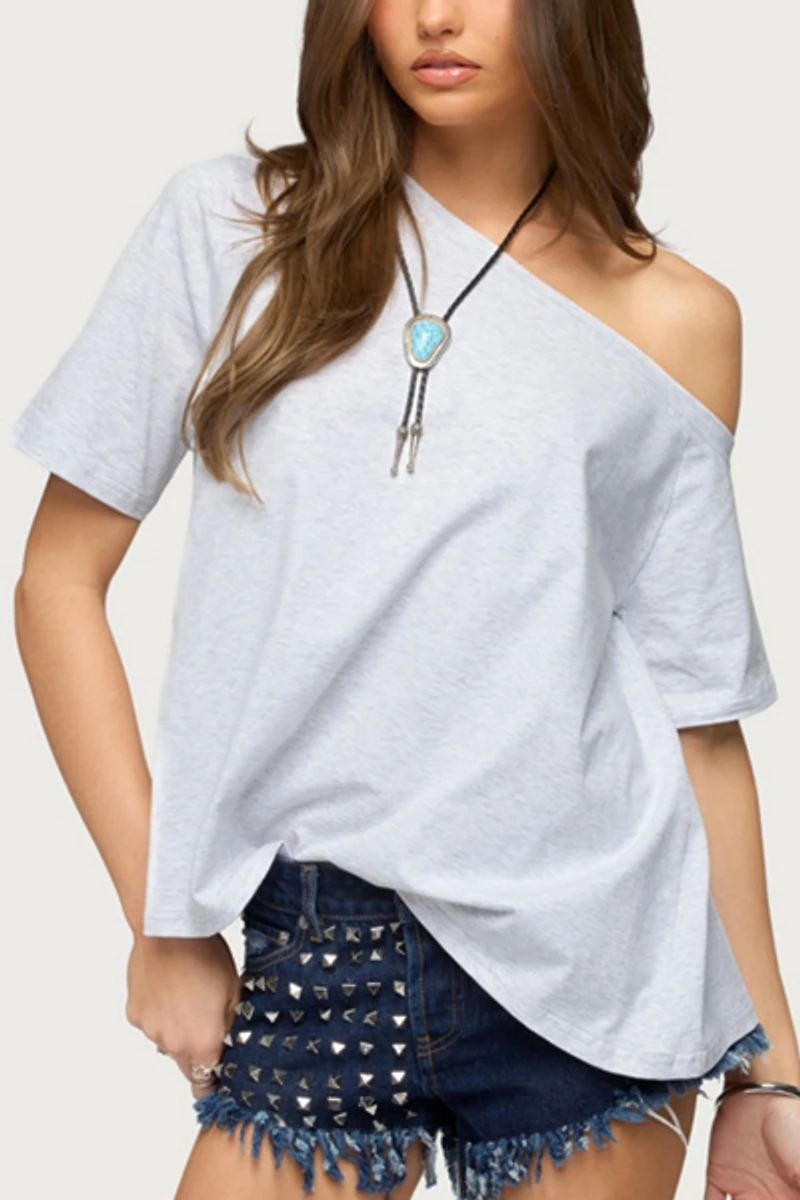Edikted Miah Off Shoulder Shredded Back Top