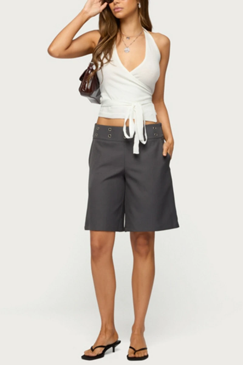 Edikted Renee Knit Wrap Halter Top