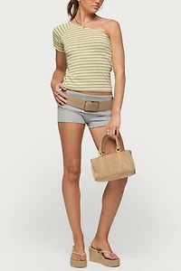 Edikted Eulia One Shoulder Striped Top