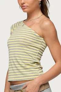 Edikted Eulia One Shoulder Striped Top