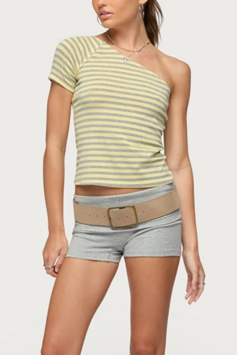 Edikted Eulia One Shoulder Striped Top