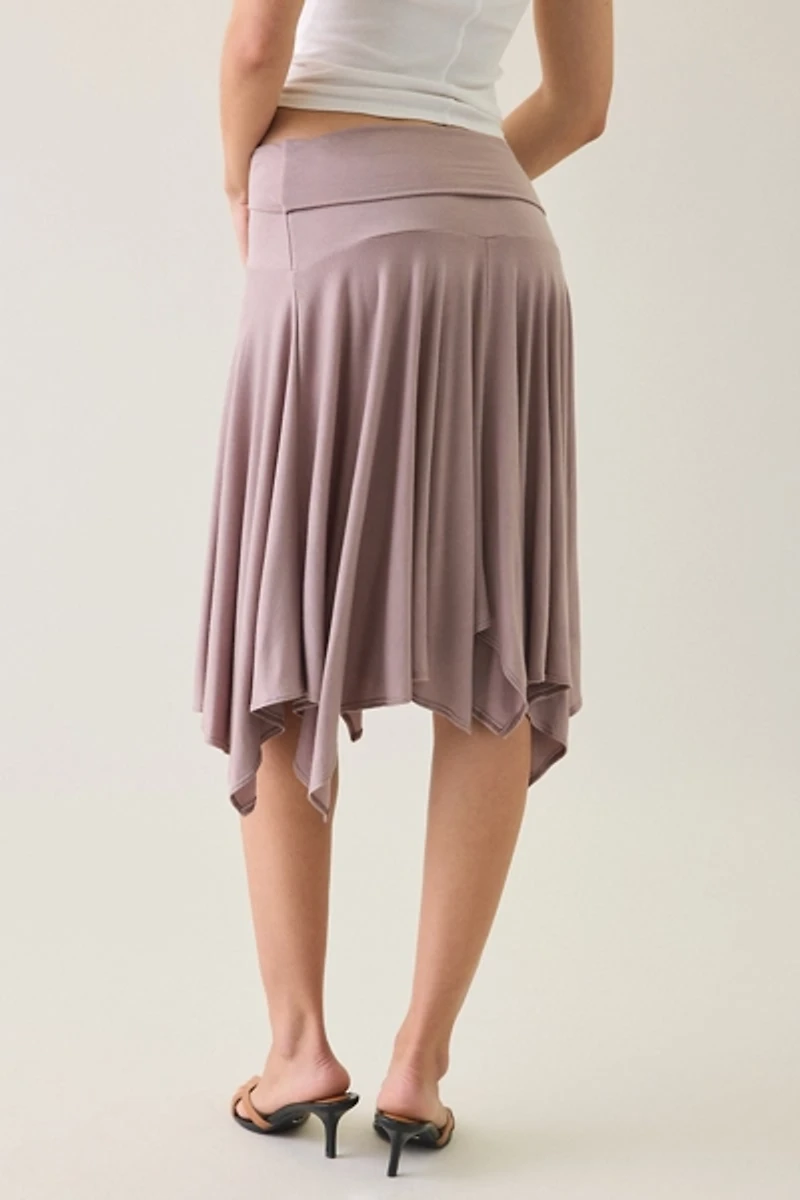 Kimchi Blue Andi Asymmetric Hanky Hem Midi Skirt