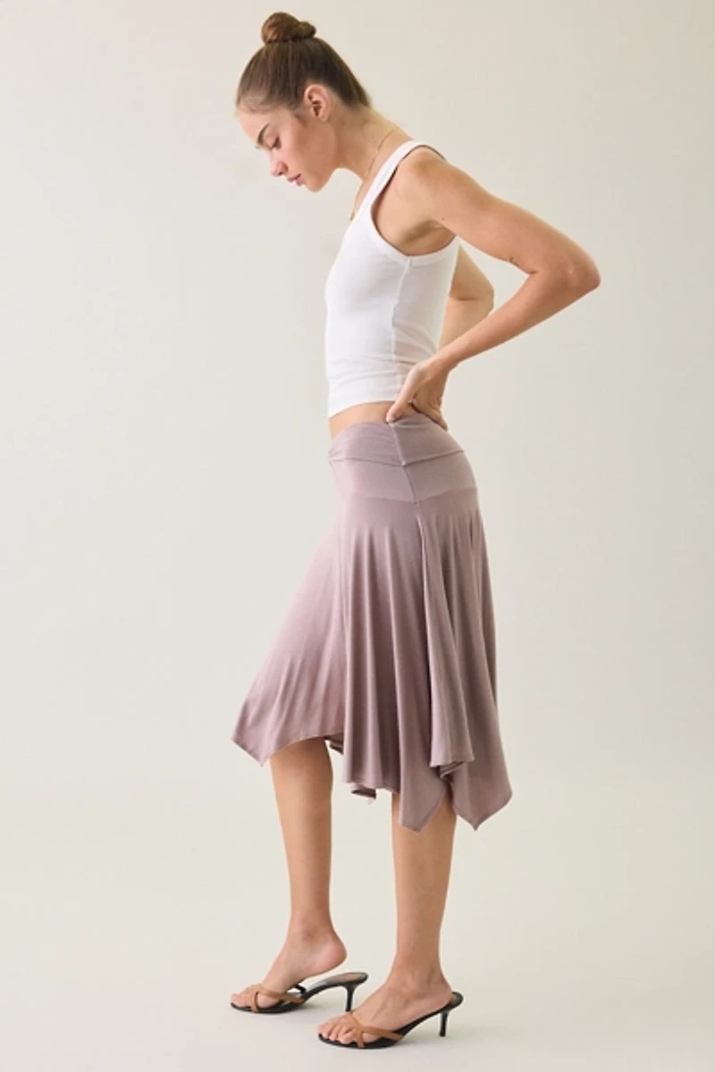 Kimchi Blue Andi Asymmetric Hanky Hem Midi Skirt