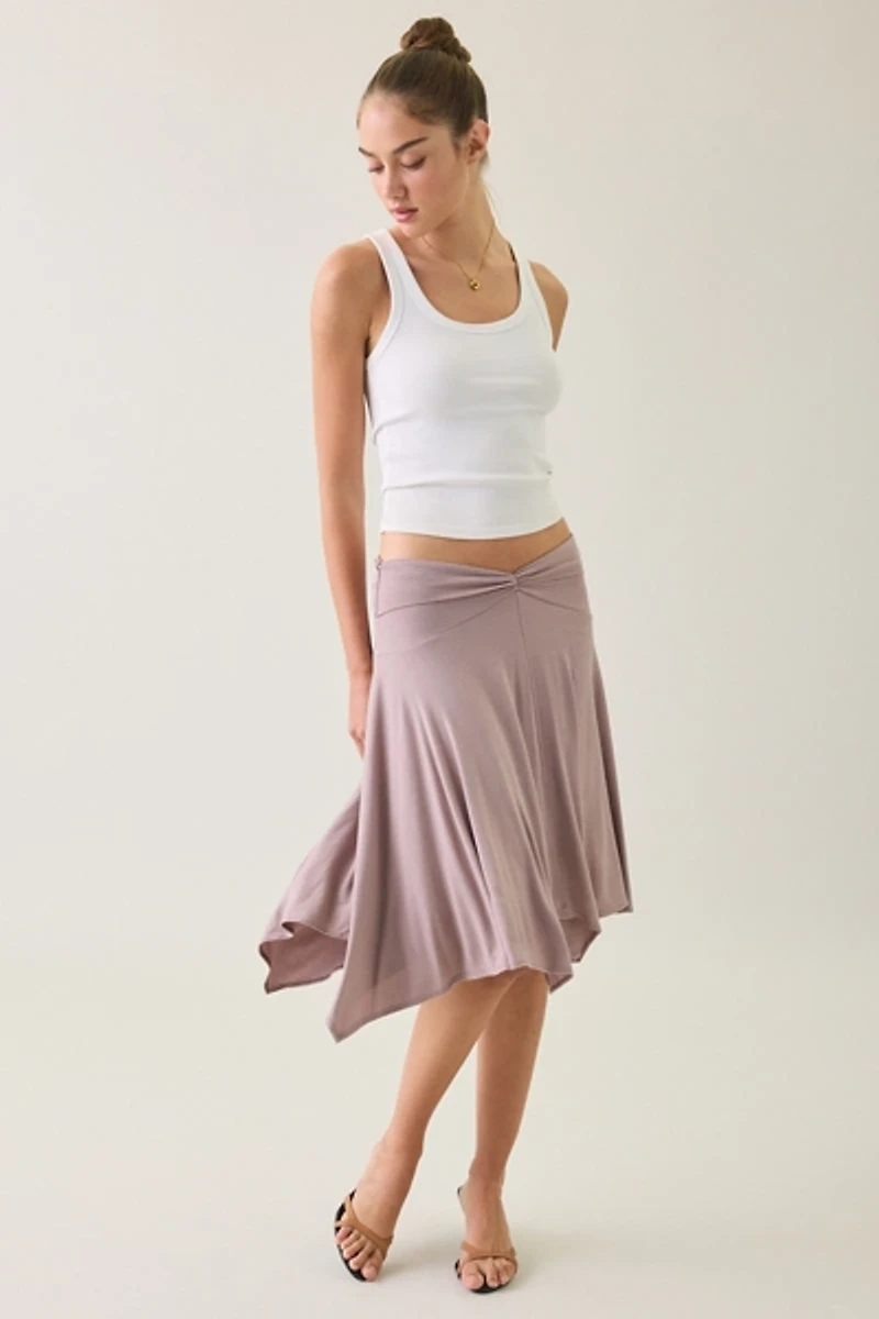 Kimchi Blue Andi Asymmetric Hanky Hem Midi Skirt