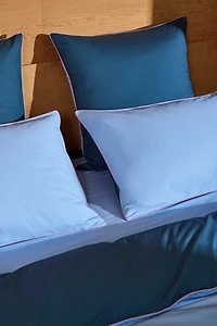 Bed Threads Organic Cotton Percale Square Piped Pillowcase Set
