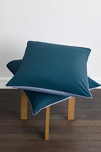 Bed Threads Organic Cotton Percale Square Piped Pillowcase Set