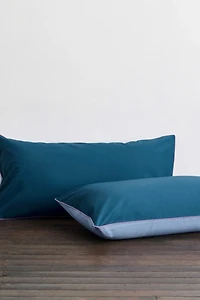Bed Threads Organic Cotton Percale Piped Pillowcase Set