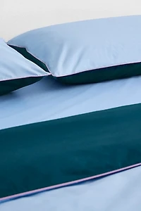 Bed Threads Organic Cotton Percale Piped Pillowcase Set