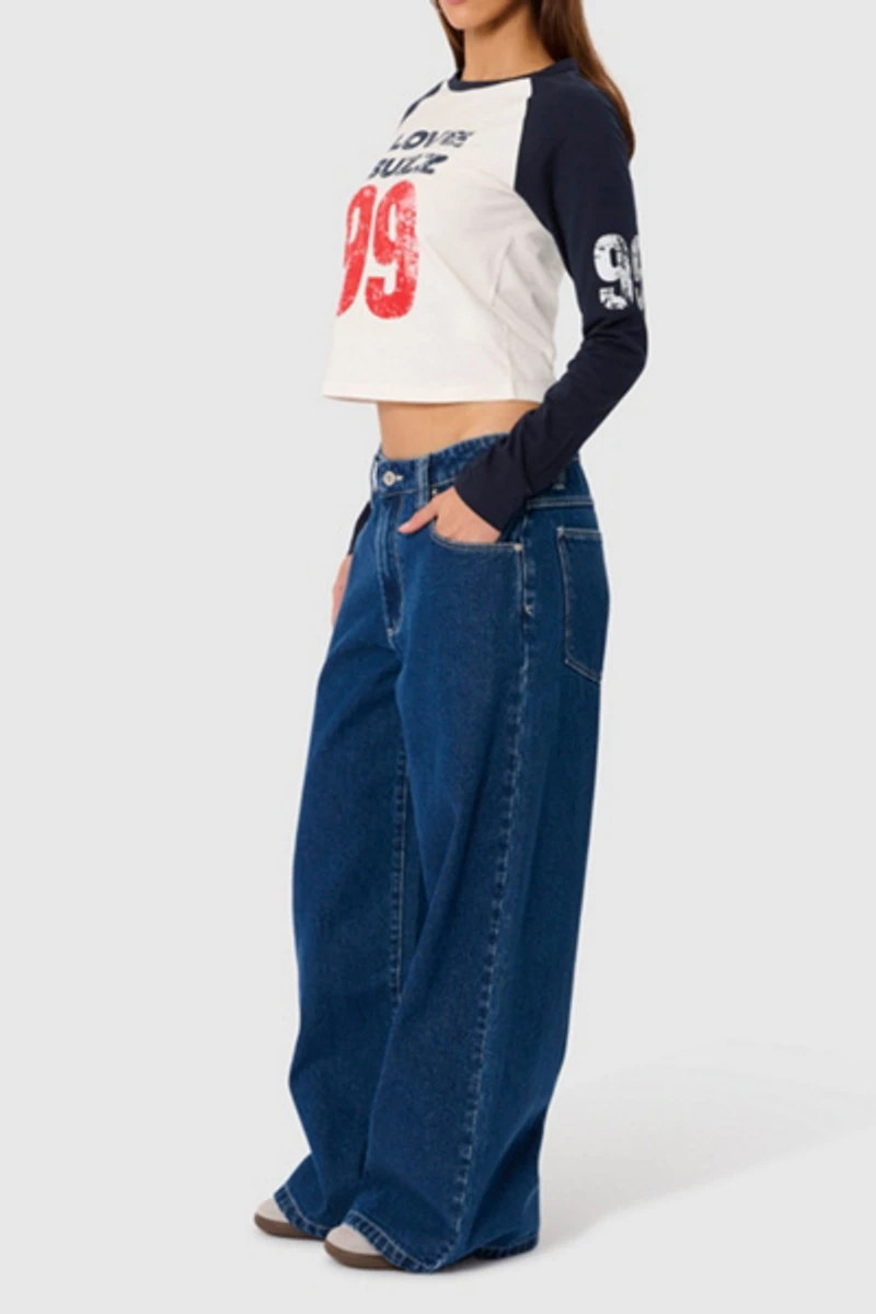 Abrand Love Buzz Raglan Long Sleeve Top