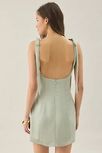 Lulus Carly Tie-Strap Satin Mini Dress