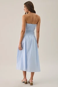 Lulus Molly Ruched Bodice Strapless Midi Dress