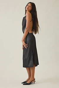 Lioness Alexa Coated Open-Back Midi Dress