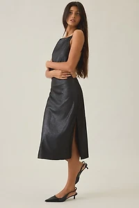 Lioness Alexa Coated Open-Back Midi Dress