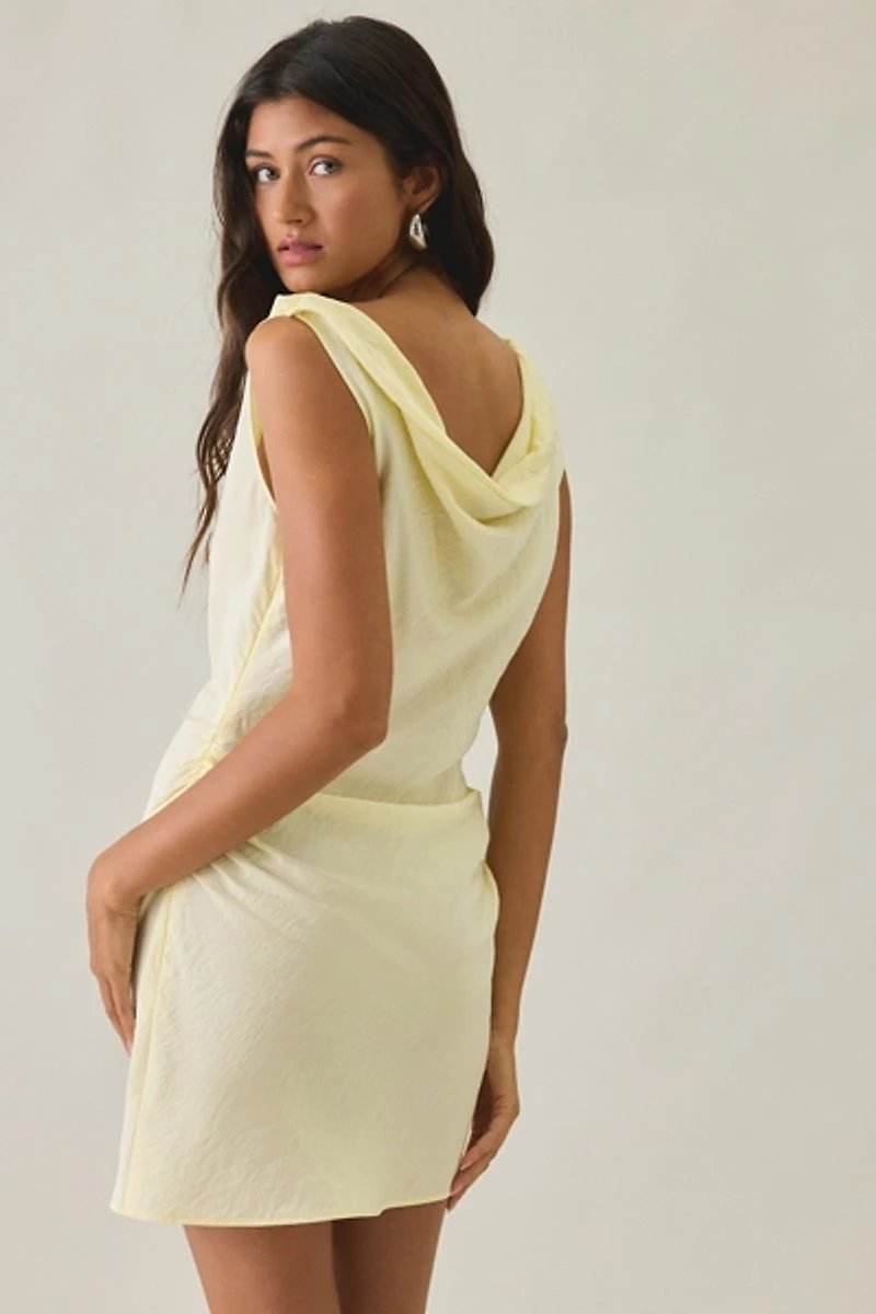 Lioness Sweetheart Draped Cowl Neck Mini Dress