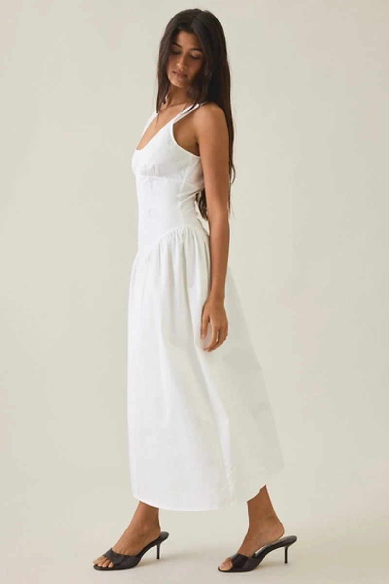 Lioness Luna Rose Drop Waist Cotton Maxi Dress
