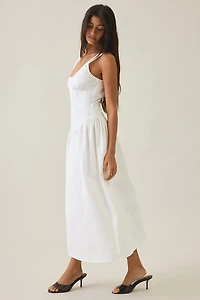 Lioness Luna Rose Drop Waist Cotton Maxi Dress