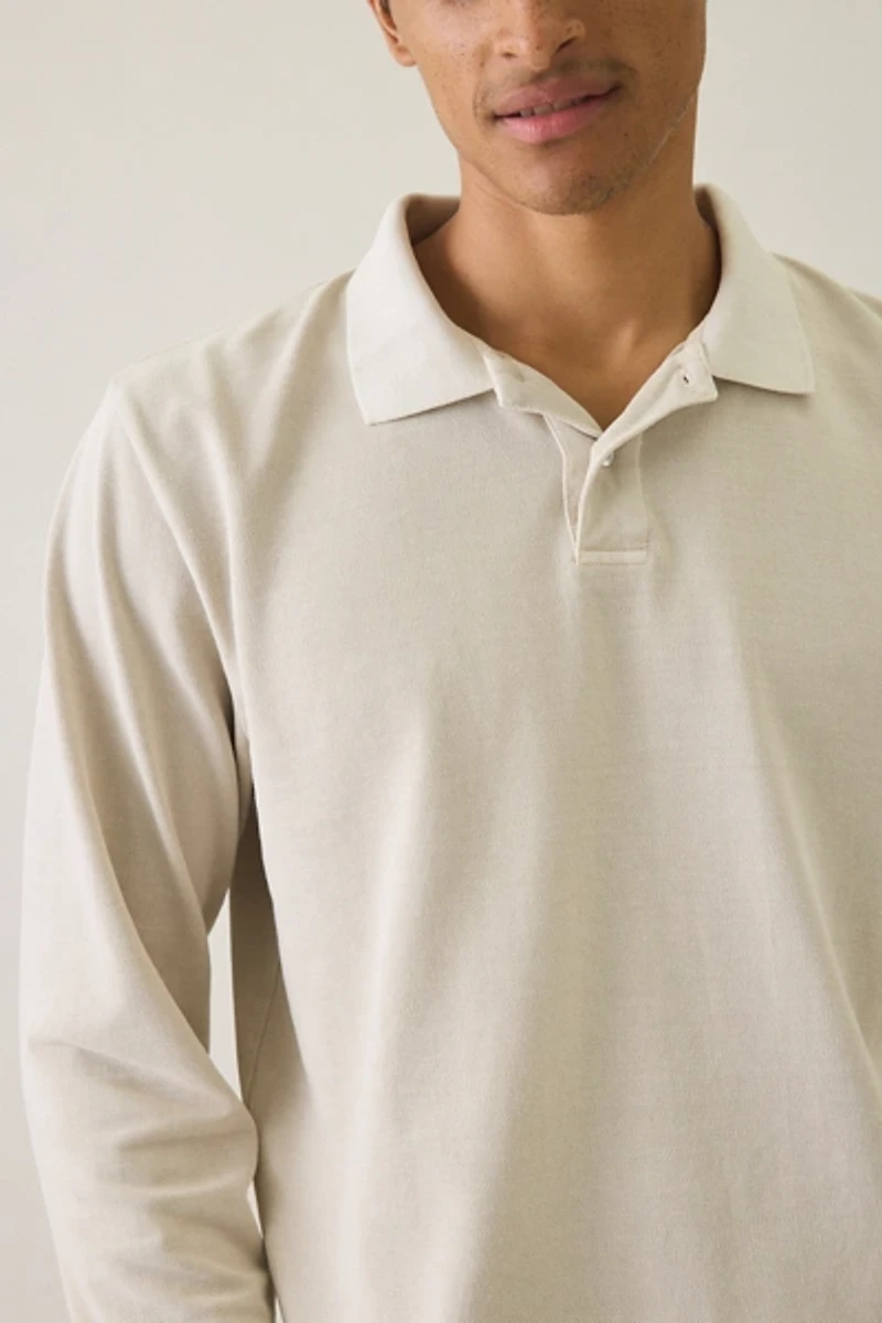 Standard Cloth Pique Cotton Long Sleeve Polo Tee