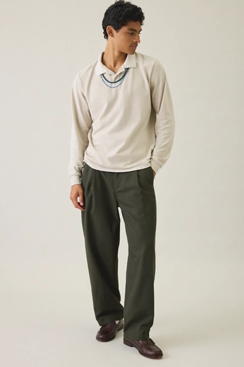 Standard Cloth Pique Cotton Long Sleeve Polo Tee