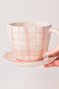 Casa Amarosa Handmade Cute Ceramic Mug & Coaster Set