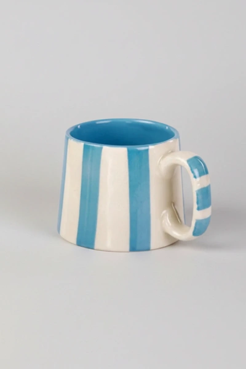 Casa Amarosa Ceramic Striped Coffee Mug Set