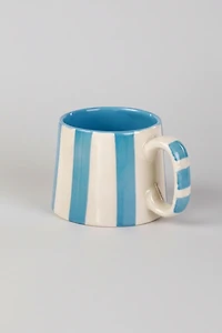 Casa Amarosa Ceramic Striped Coffee Mug Set