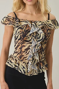 Lioness Timeless Ruffle Sheer Chiffon Top