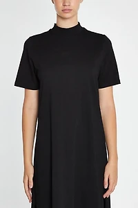 Glamorous Minimalist Mockneck Short Sleeve Midi Dress