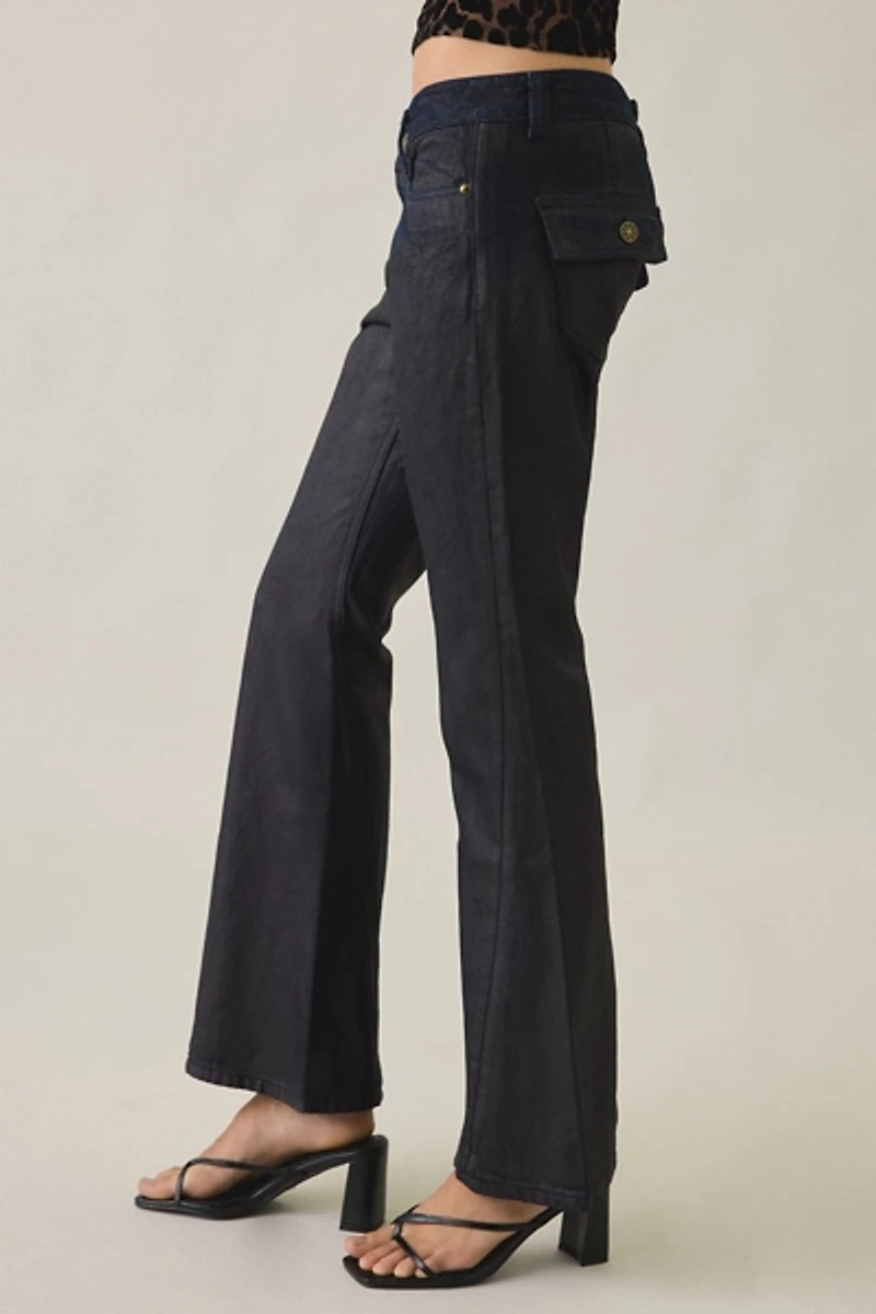 Lioness Mary-Kate Slim Low-Rise Bootcut Jeans