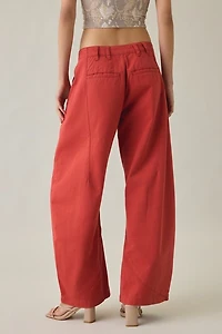 Lioness Sideline Crimson Low-Rise Barrel Leg Jeans
