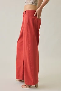 Lioness Sideline Crimson Low-Rise Barrel Leg Jeans