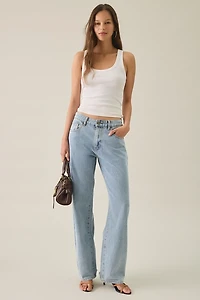 Lioness Totti Lace-Up Low-Rise Straight Leg Jeans