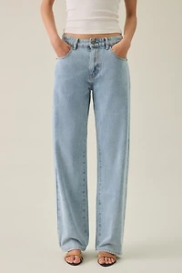 Lioness Totti Lace-Up Low-Rise Straight Leg Jeans