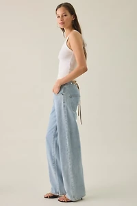 Lioness Totti Lace-Up Low-Rise Straight Leg Jeans