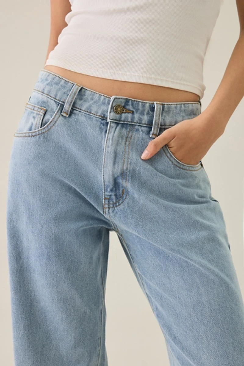 Lioness Totti Lace-Up Low-Rise Straight Leg Jeans