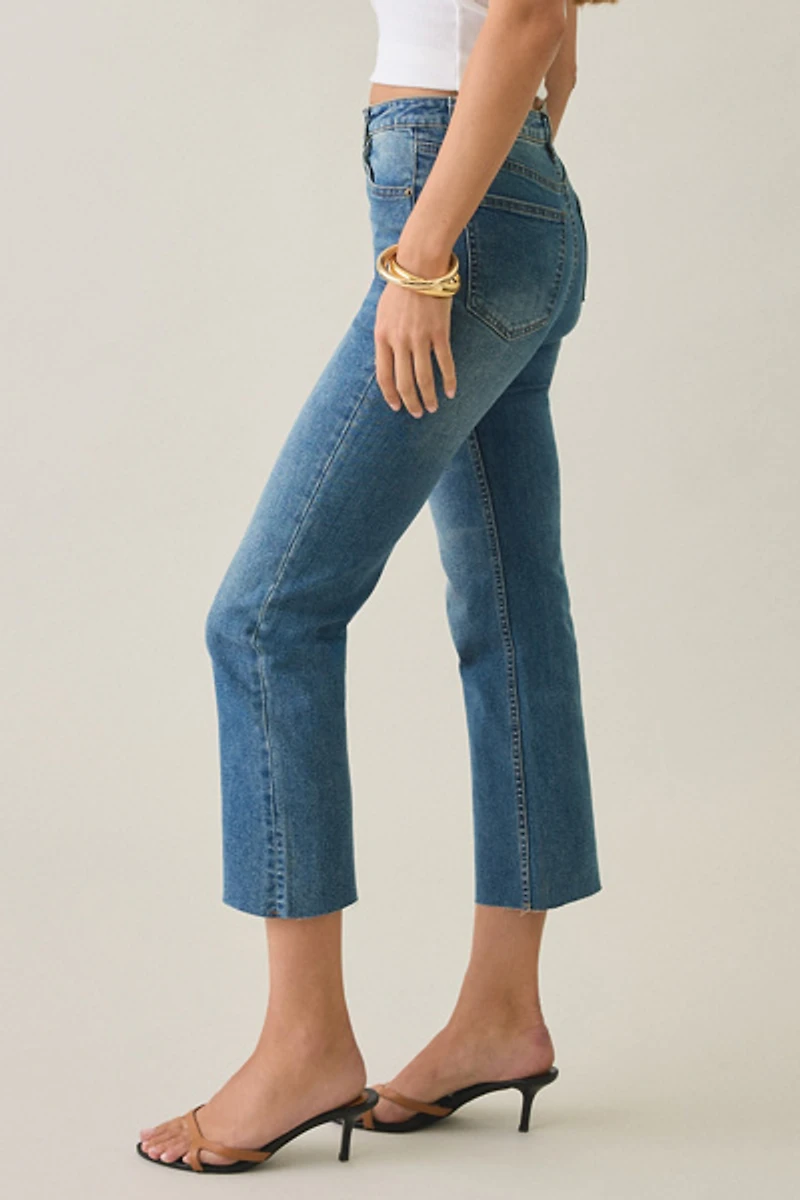Lioness Slam Dunk Cropped Mid-Rise Slim Straight Jeans