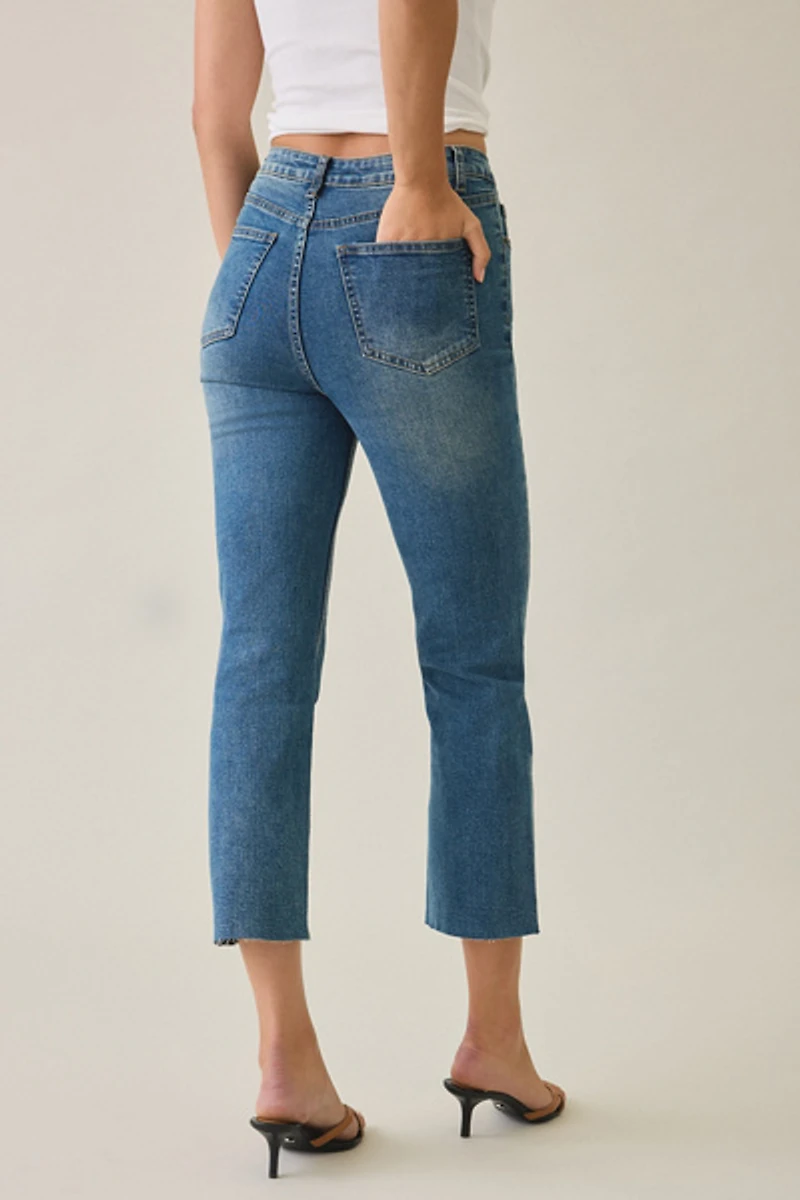 Lioness Slam Dunk Cropped Mid-Rise Slim Straight Jeans